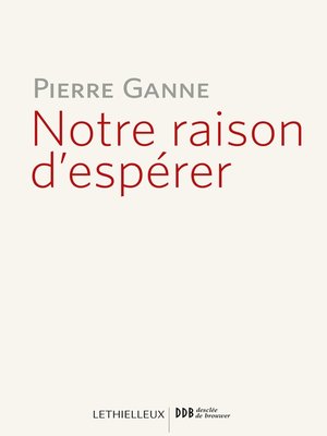 cover image of Notre raison d'espérer